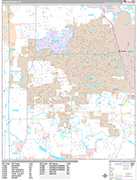 Warner Robins Wall Map Premium Style